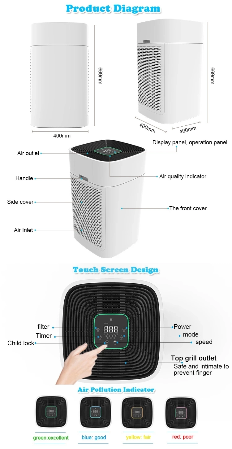 Commercial Medical HEPA Portable Home Ionizer Air Purifier