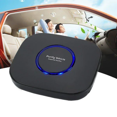Smart Car Air Purifier with Filter Formaldehyde Freshener with LED Lights and Aromatherapy for Vehicle Desktop Office
